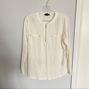 ⛄️ Tahari White Long Sleeve Top​​​​​